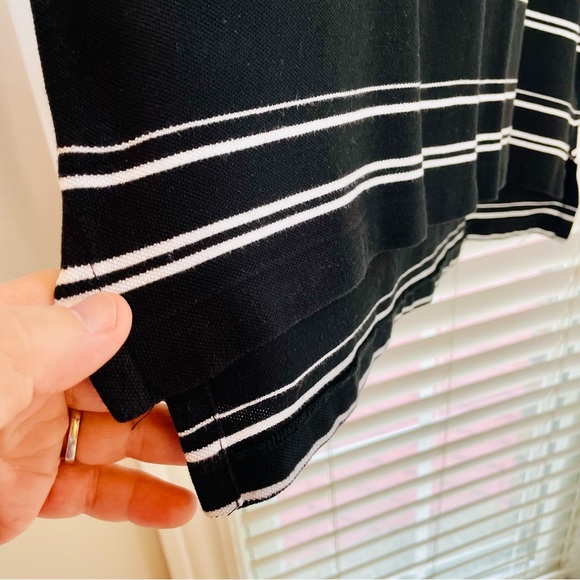 🩷 POLO GOLF RALPH LAUREN MENS SIZE MEDIUM COTTON BLACK & WHITE STRIPED GREAT - Picture 2 of 7